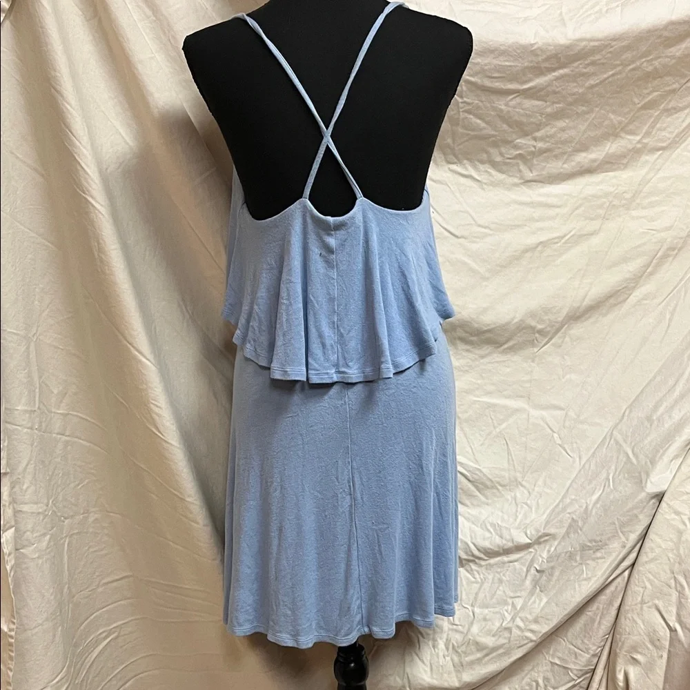 Free People Beach Blue Sleeveless Flutter Dress - Picture 3 of 4